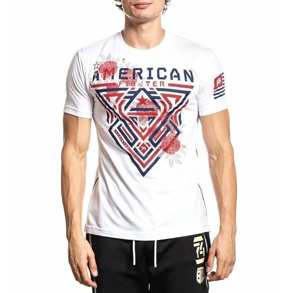 AMERICAN FIGHTER MAYVILLE Men's White Floral Graphic T-Shirt - Picture 1 of 7